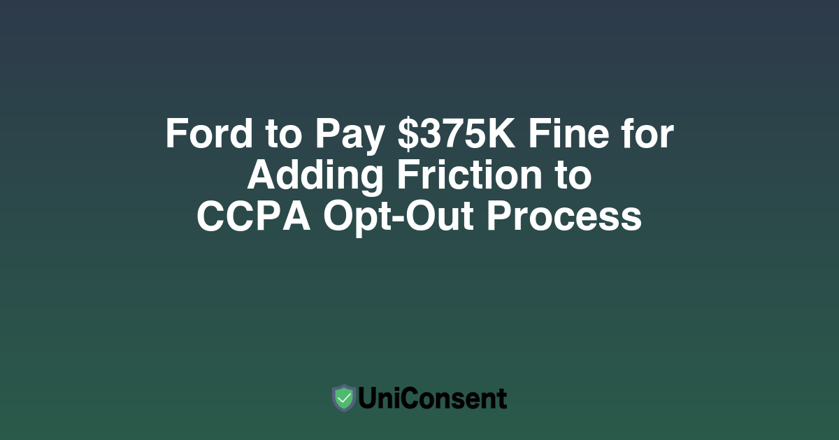 US CCPA: Ford to Pay $375K Fine for Adding Friction to Opt-Out Process