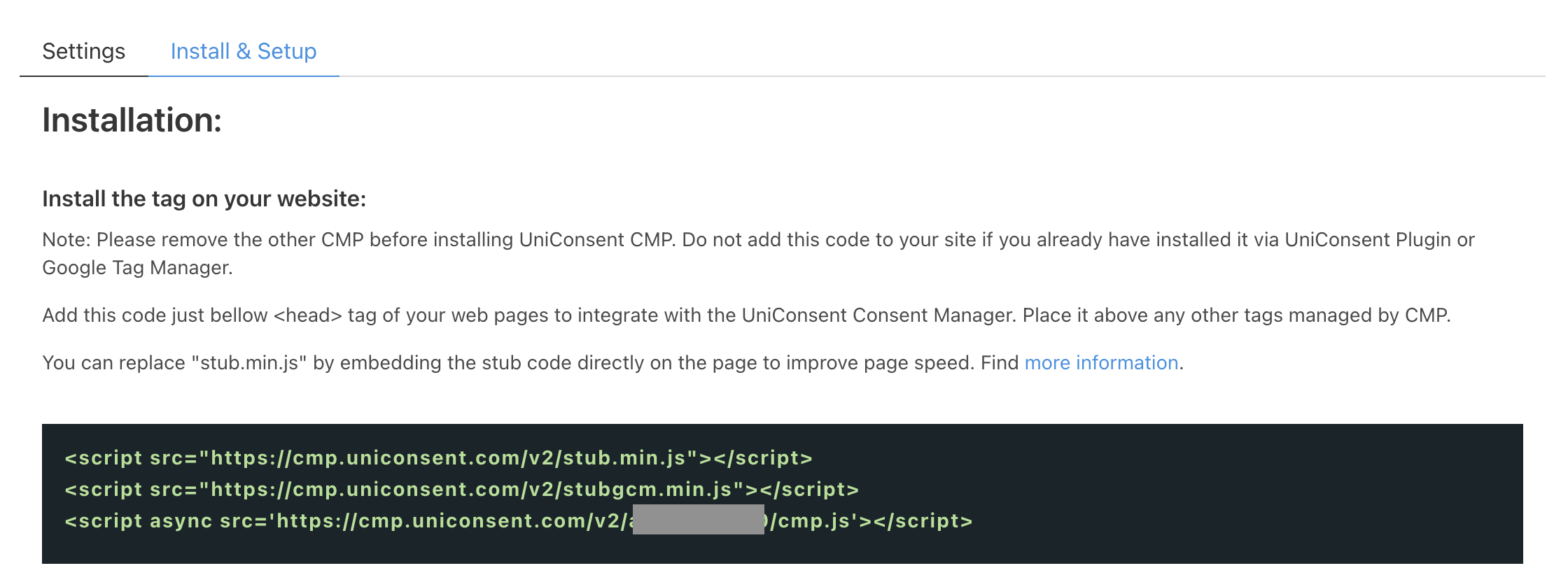 UniConsent Installation