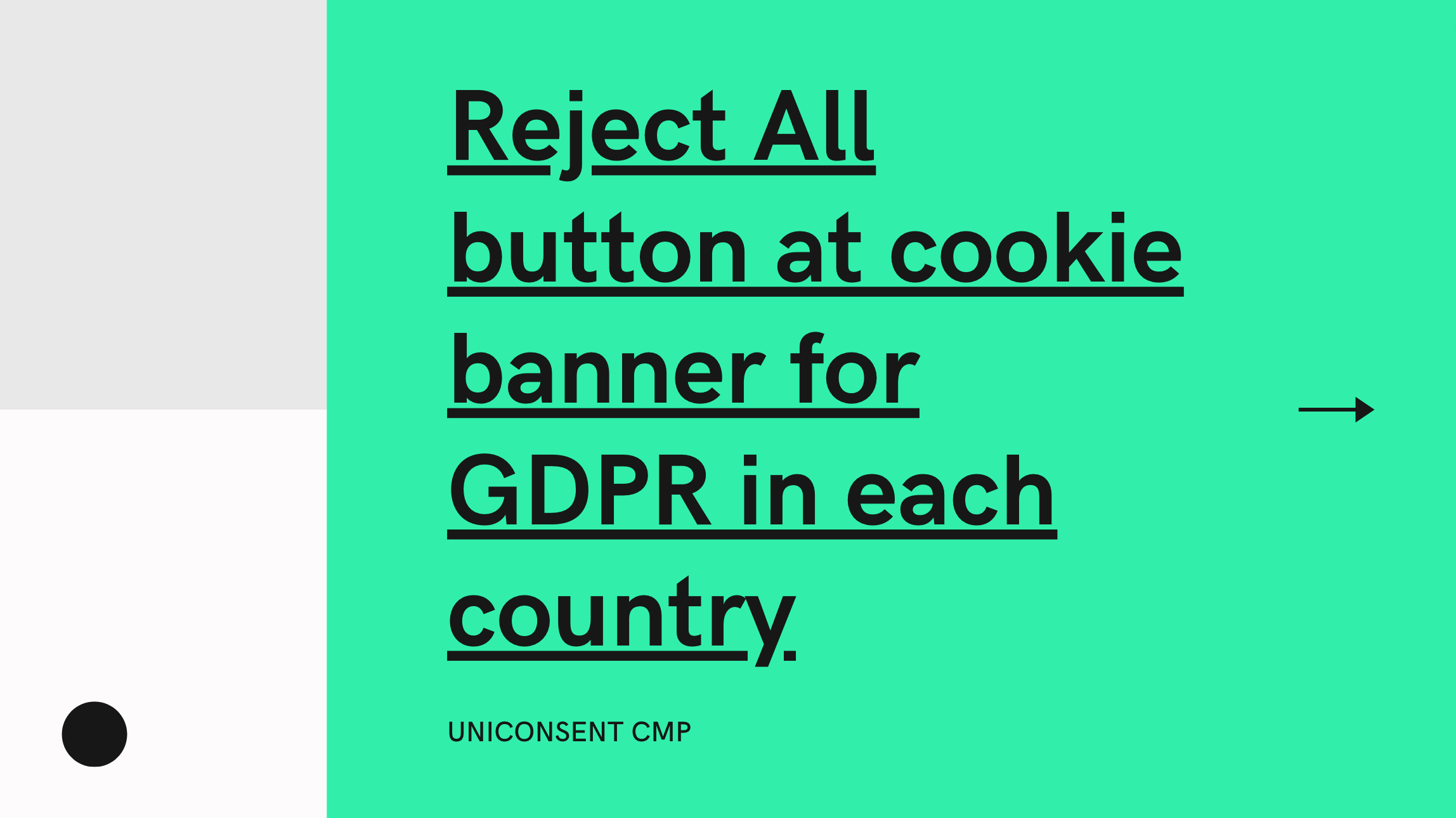 Reject All button at cookie banner for GDPR in each country Reject All button at cookie banner for GDPR in each country